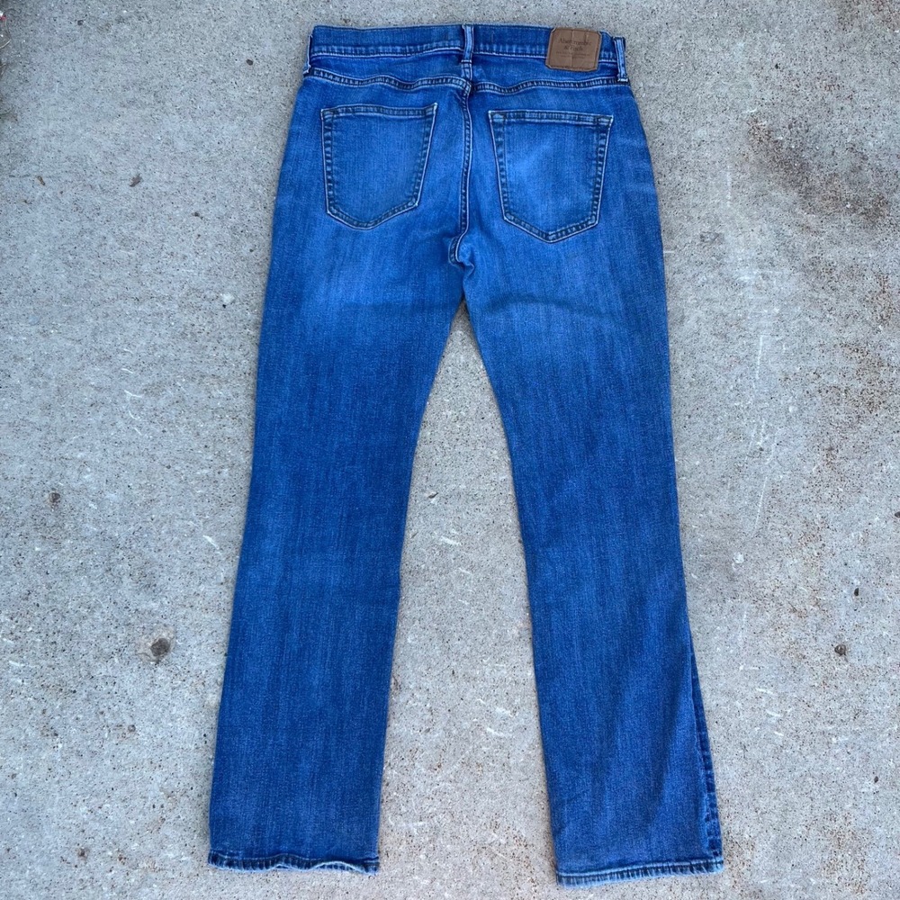 Abercrombie & Fitch Mens Bootcut Jeans Medium Wash A&F Stretch 31x32 Blue - Picture 1 of 7
